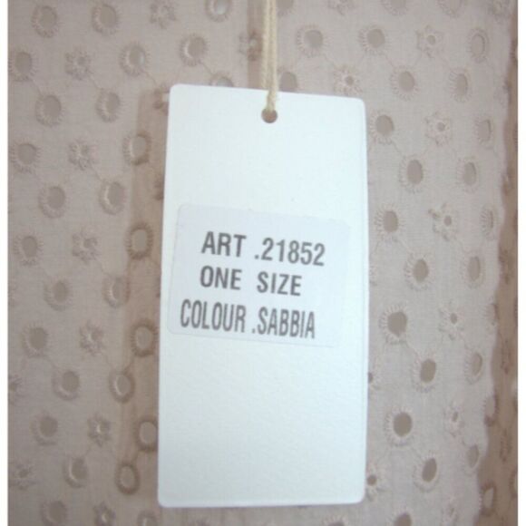 NWT Valentina Naldi Beige Eyelet Cotton Vest Duster Italy Boho Cottagecore - Picture 12 of 14